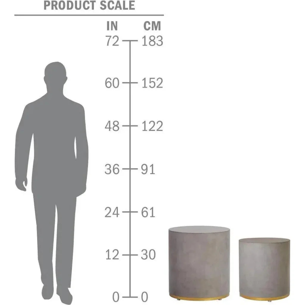 Linea Ring Accent Table Set - Gold Outdoor End Tables - LOOMLAN - Seasonal Living - Outdoor Side Tables