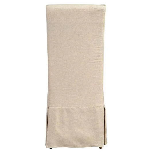 Linen Floor Length Slip Covered Parsons Chair 2PC - LOOMLAN - Furniture Classics - Dining Chairs