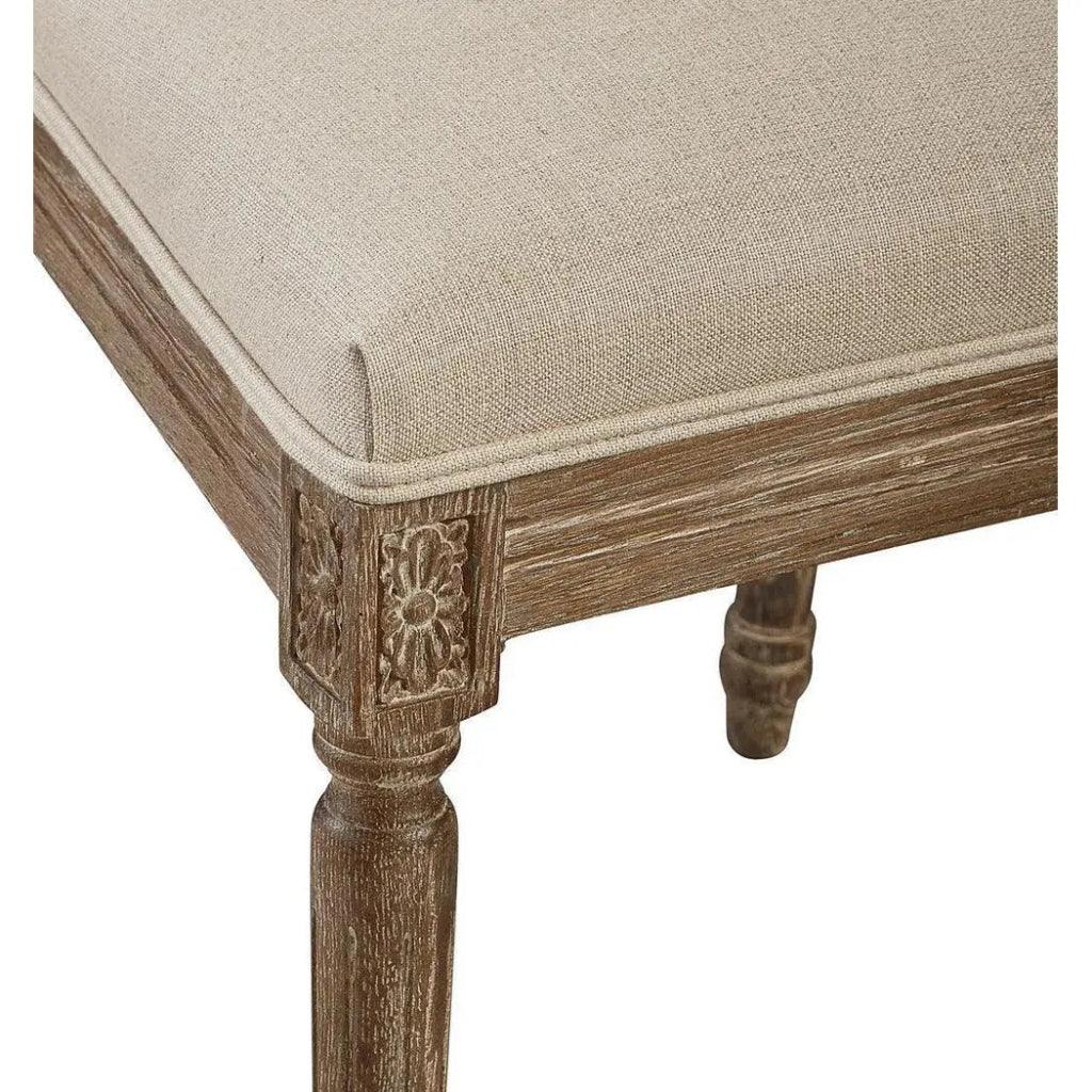 Linen and Oak Caned Back Side Chair Set of 2 - LOOMLAN - Furniture Classics - Dining Chairs