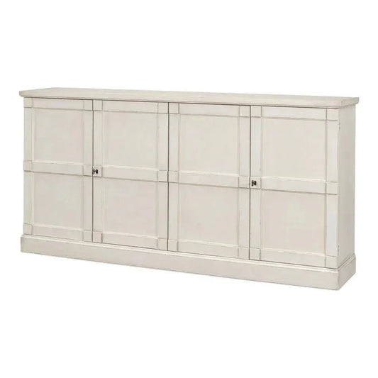 Lionisio Buffet 75" Stucco with Wood Doors - LOOMLAN - Sarreid - Sideboards