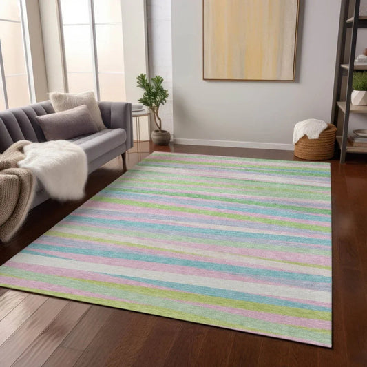 Liora Green Washable Indoor-Outdoor Rug-Outdoor Rugs-LOOMLAN Rugs-LOOMLAN