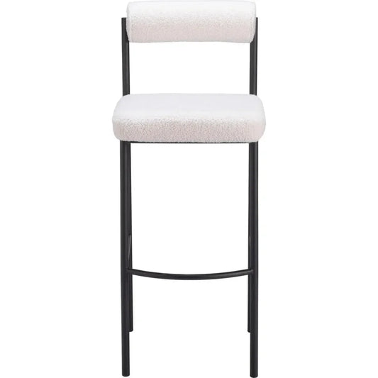 Livorno Barstool (Set of 2) Ivory - LOOMLAN - Zuo Modern - Bar Stools