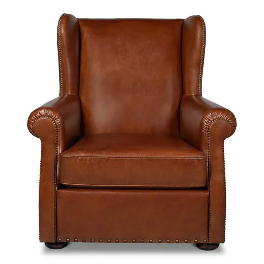London Dry Leather Club Chair - LOOMLAN - Sarreid - Club Chairs