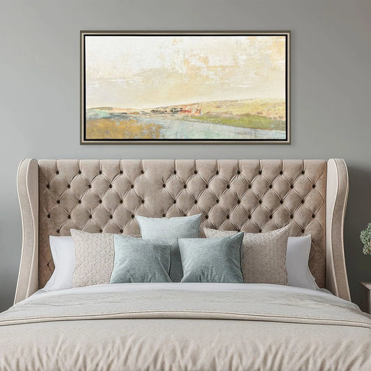 Long Lines Green Canvas Art