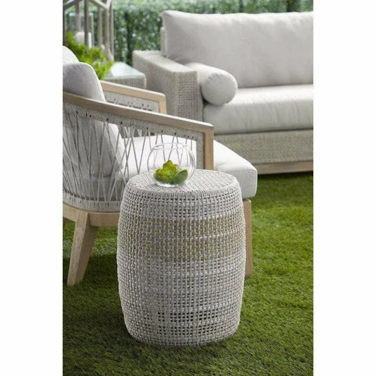 Loom Accent Table Taupe Rope-Garden Stools-Essentials For Living-LOOMLAN
