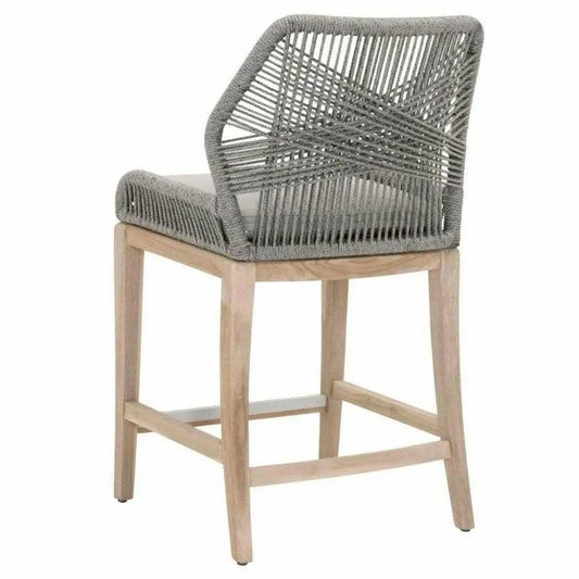 Loom Outdoor Rope Counter Stool Platinum Rope Wood-Outdoor Counter Stools-Essentials For Living-LOOMLAN