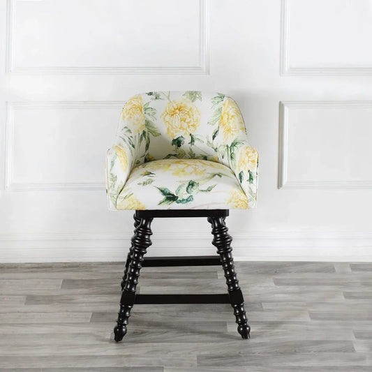 Loren Colorful Fabric Counter Stool - LOOMLAN - Peninsula Home - Poufs and Stools