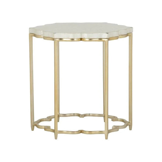 Lotus Flower Metalic Gold Based Side Table - LOOMLAN - Chelsea House - Side Tables