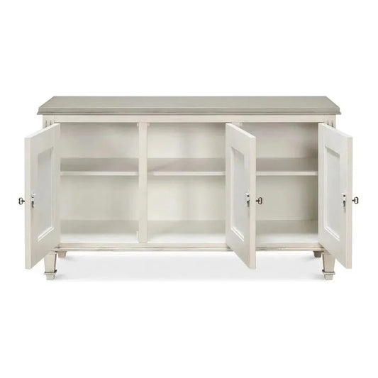 Louis Xvi 3 Door Buffet For Dining Room Quartz - LOOMLAN - Sarreid - Sideboards