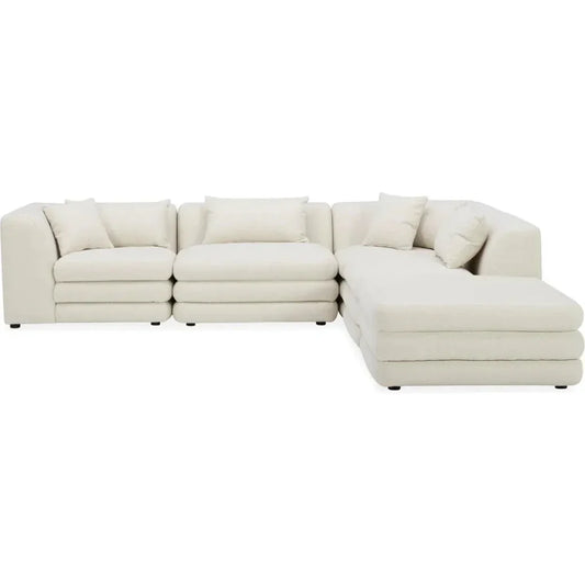 Lowtide Dream Performance Fabric Modular Sectional-Modular Sofas-Moe's Home-Warm White-LOOMLAN