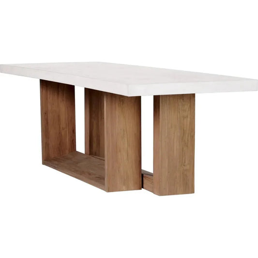Lucca Outdoor Concrete Counter Table - White Outdoor-Outdoor Dining Tables-Seasonal Living-LOOMLAN
