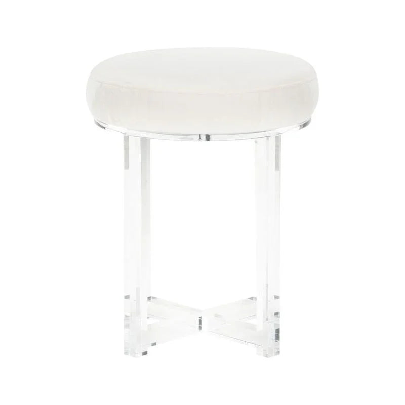 Lucy Acrylic Based White Stool - LOOMLAN - Chelsea House - Poufs and Stools