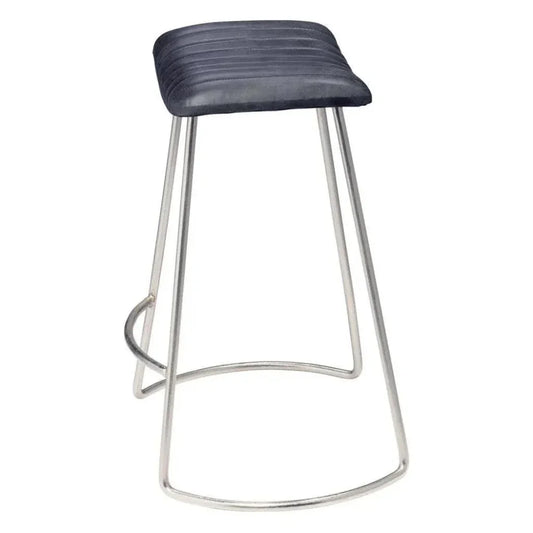 Luke Grey Buffalo Leather Counter Stoolout Back - LOOMLAN - Jamie Young - Counter Stools