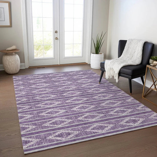 Lume Purple Washable Indoor-Outdoor Rug-Outdoor Rugs-LOOMLAN Rugs-LOOMLAN