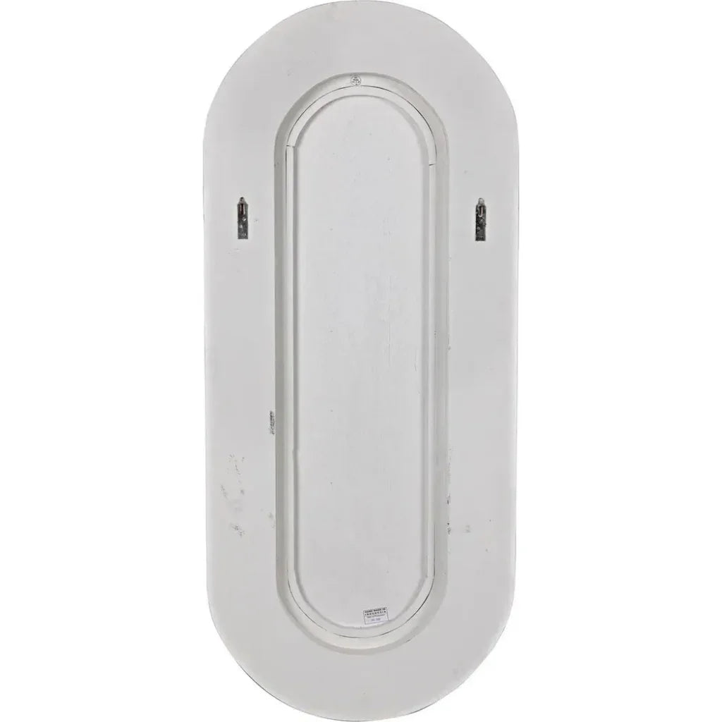 Luna Mirror, White Washed Oval Wall Mirror - LOOMLAN - Noir - Wall Mirrors