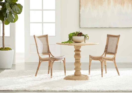 Luna Rattan Frame Armless Dining Chair 2PC