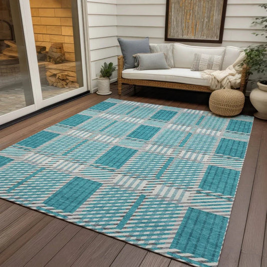 Lunara Teal Washable Indoor-Outdoor Rug-Outdoor Rugs-LOOMLAN Rugs-LOOMLAN