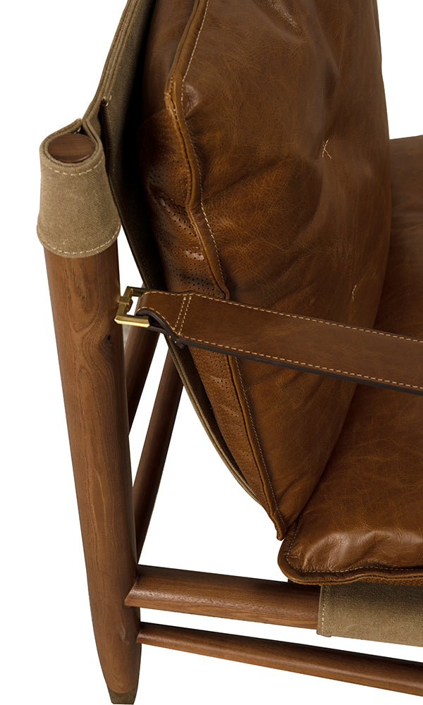 Luther Cuba Brown Leather Accent Chair