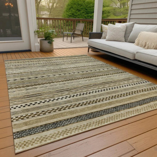 Luthyra Chocolate Washable Indoor - Outdoor Rug - LOOMLAN - LOOMLAN Rugs - Outdoor Rugs