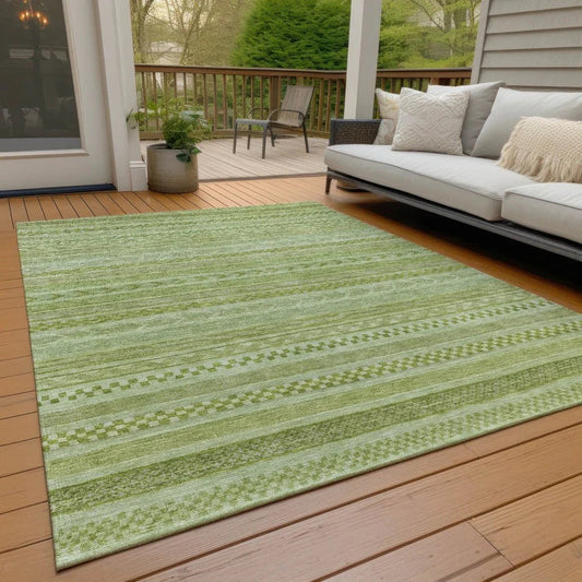 Luthyra Green Washable Indoor - Outdoor Rug - LOOMLAN - LOOMLAN Rugs - Outdoor Rugs