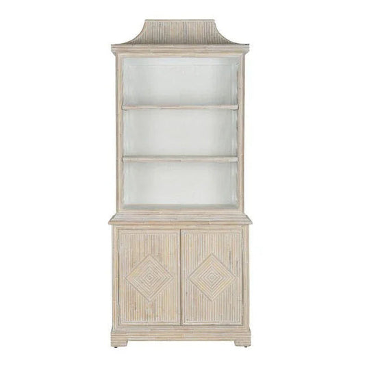 Lyford Cay Whitewashed Bamboo Bookcase - LOOMLAN - Chelsea House - Bookcases
