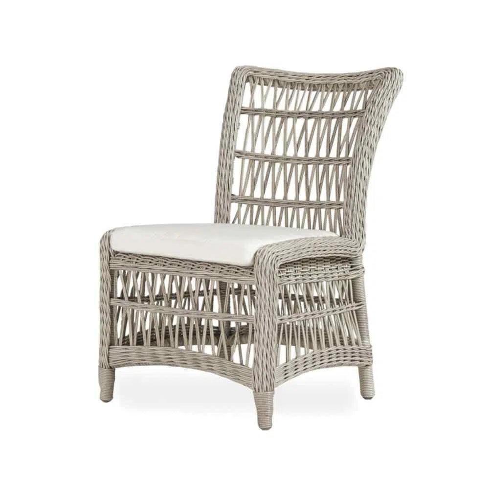 Mackinac All Weather Wicker Dining Chair Sunbrella-Outdoor Dining Chairs-Lloyd Flanders-LOOMLAN