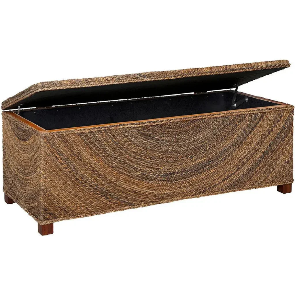 Madura Seagrass Wooden Storage Bench - LOOMLAN - Furniture Classics - Bedroom Benches