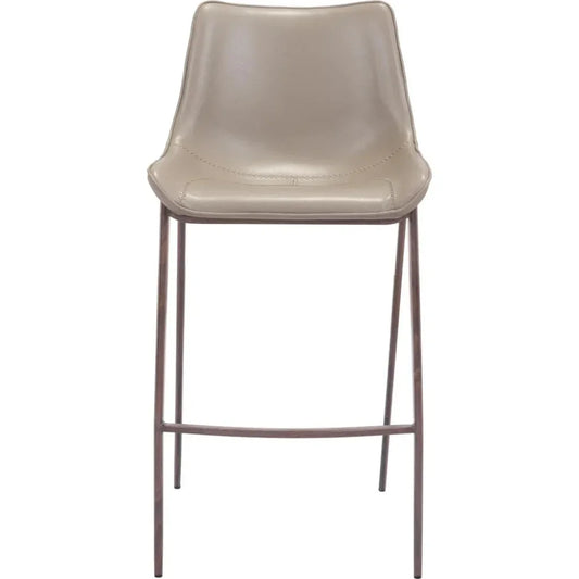 Magnus Bar Chair (Set of 2) Gray & Walnut - LOOMLAN - Zuo Modern - Bar Stools