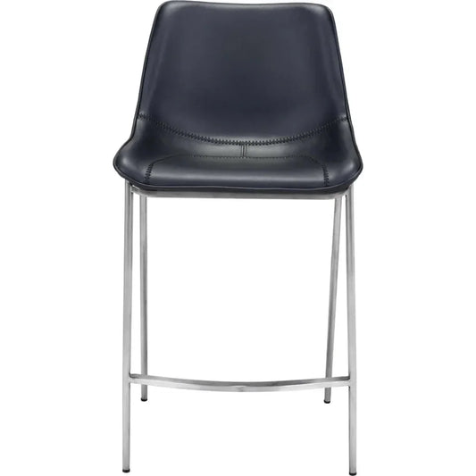 Magnus Counter Stool Set Black & Silver - LOOMLAN - Zuo Modern - Counter Stools
