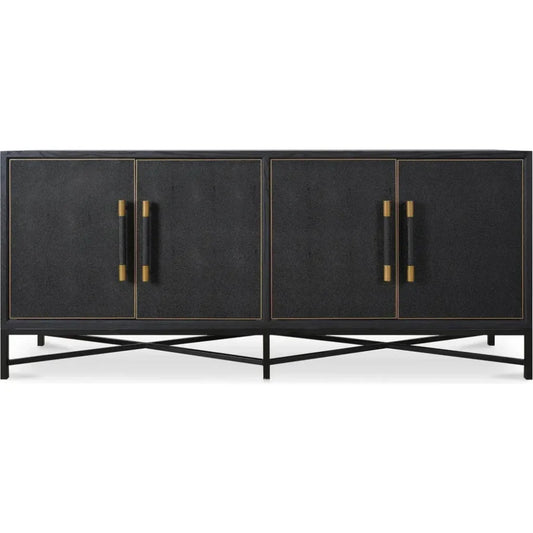 Mako Brass and Solid Oak Black Sideboard - LOOMLAN - Moe's Home - Sideboards
