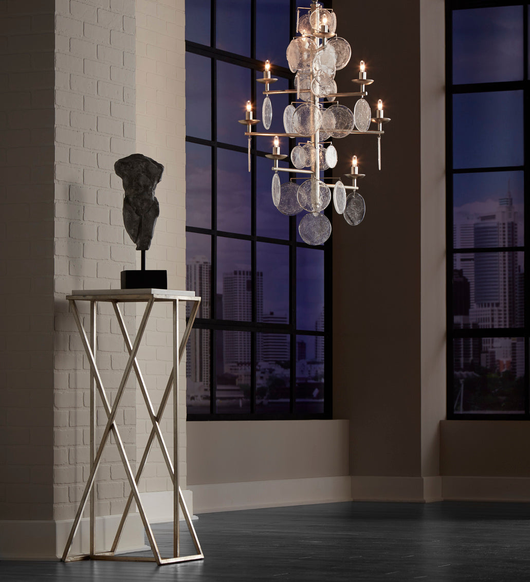 Malcolm White Marble Top Pedestal