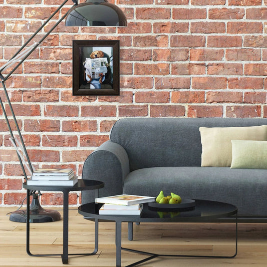 Man Bites Dog Neutral Framed Wall Art