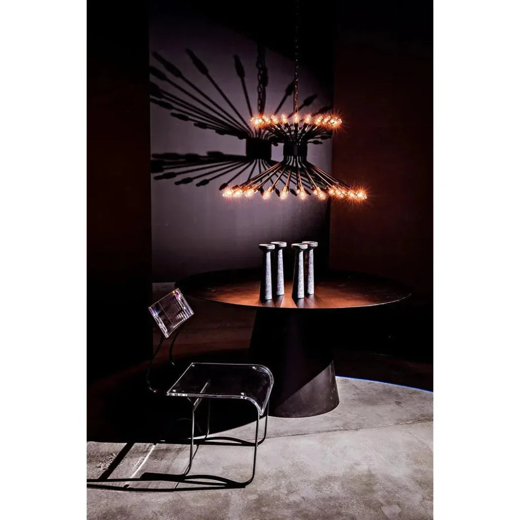 Mancini Chandelier, Black Steel - LOOMLAN - Noir - Chandeliers