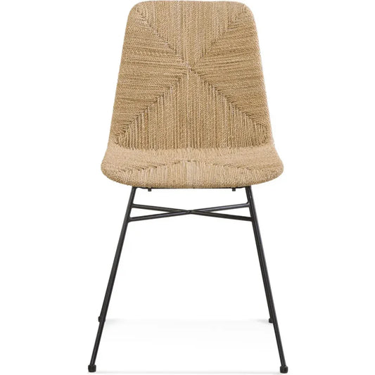 Mandao Metal & Seagrass Brown Armless Chair - LOOMLAN - Bassett Mirror - Accent Chairs