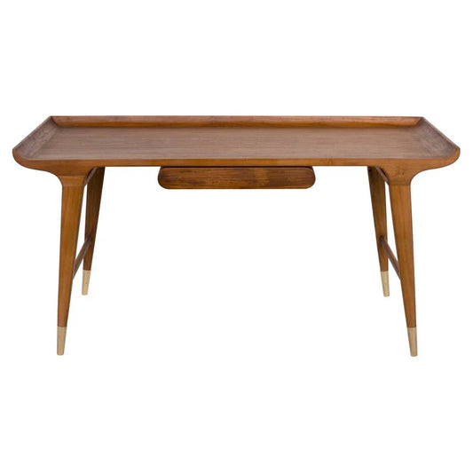 Mandrake Premium Teak Wood Made Desk-Home Office Desks-Noir-LOOMLAN