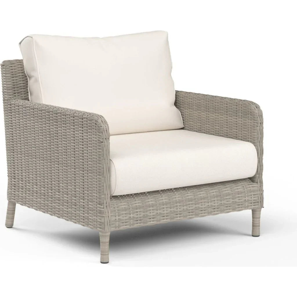 Manhattan Sunbrella Outdoor Club Chair-Outdoor Accent Chairs-Sunset West-Linen Canvas-LOOMLAN