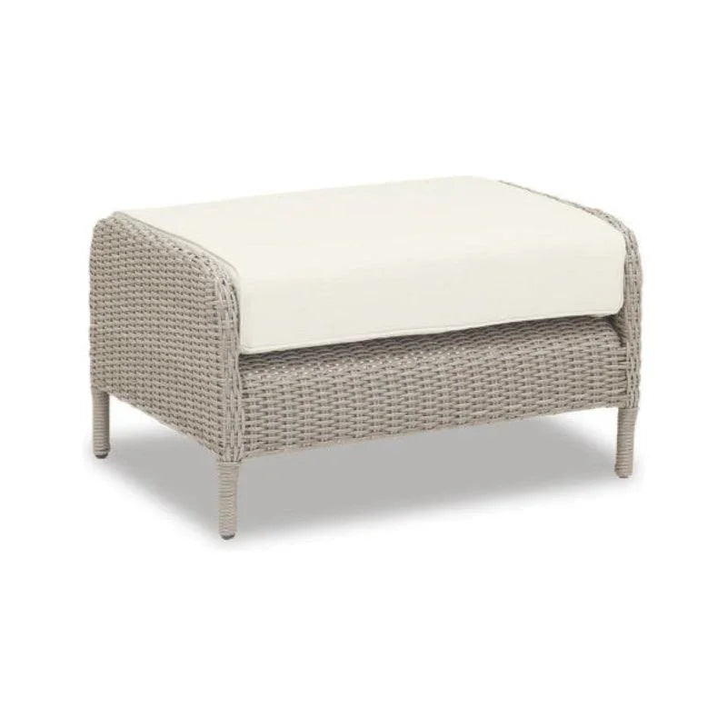 Manhattan Sunbrella Outdoor Ottoman-Outdoor Ottomans-Sunset West-Linen Canvas-LOOMLAN