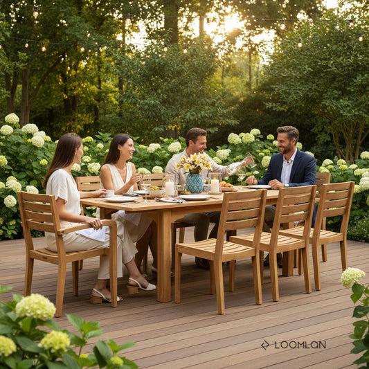 Manorhouse Teak Patio Family Dining Set 9PC