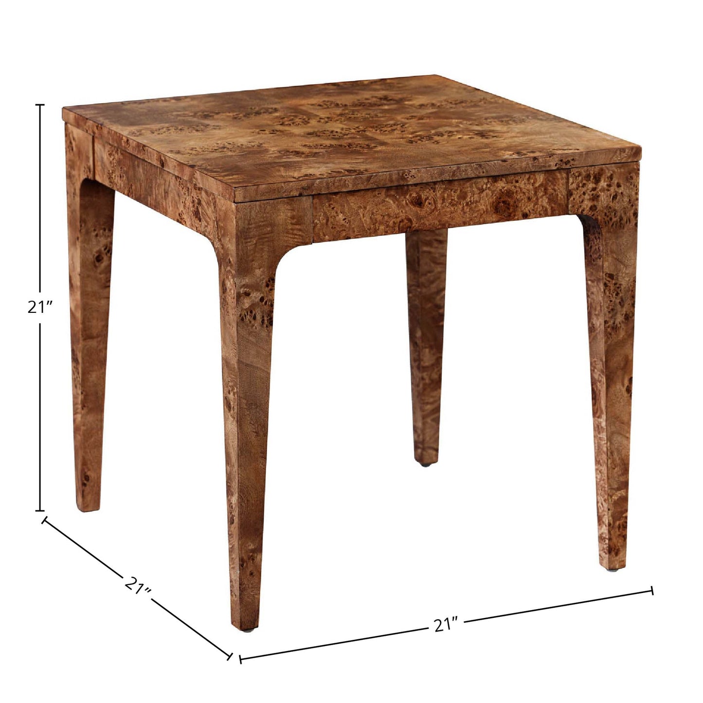 Mappa Wooden Square Side Table