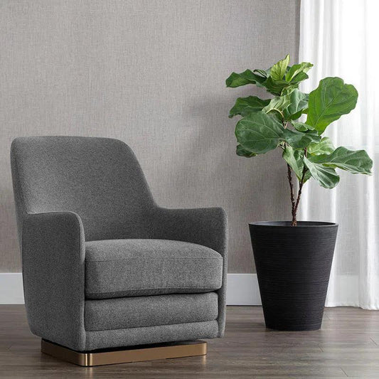 Marcela Swivel Lounge Chair Modern In Grey - LOOMLAN - SUNPAN - Club Chairs