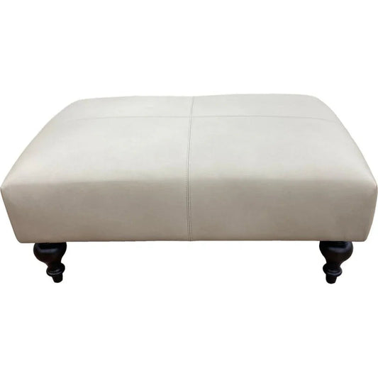Marcoux Leather Comfortable Ottoman - LOOMLAN - Olivia + Quinn - Ottomans
