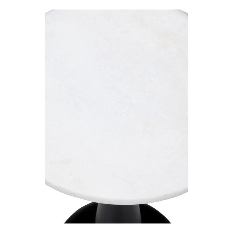 Mariella White Marble Top Round Side Table - LOOMLAN - Wildwood - Side Tables