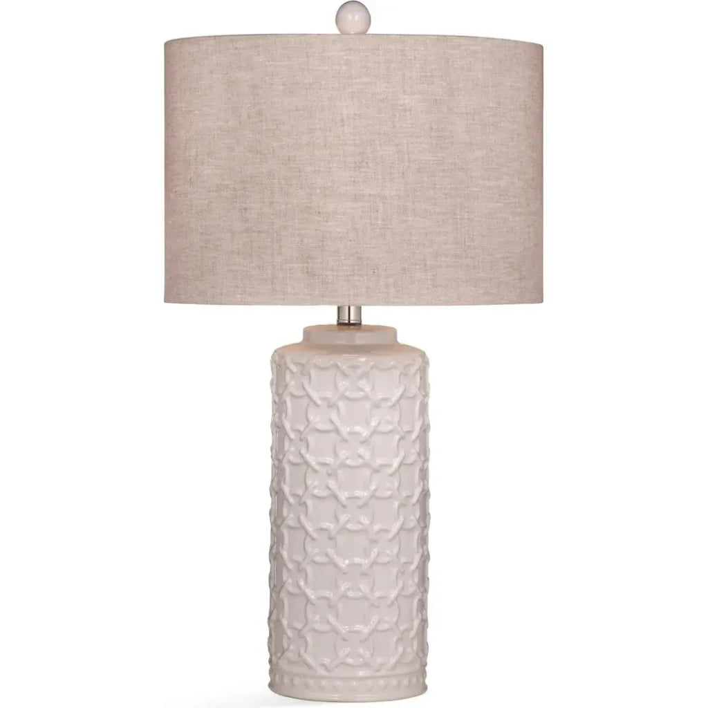 Marina Pine Wood White Table Lamp - LOOMLAN - Bassett Mirror - Table Lamps