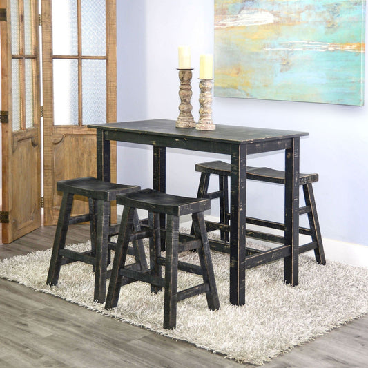Marina Saddle Seat Wooden Counter Stool 2PC
