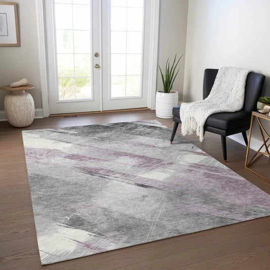 Marisse Purple Washable Indoor - Outdoor Rug - LOOMLAN - LOOMLAN Rugs - Outdoor Rugs