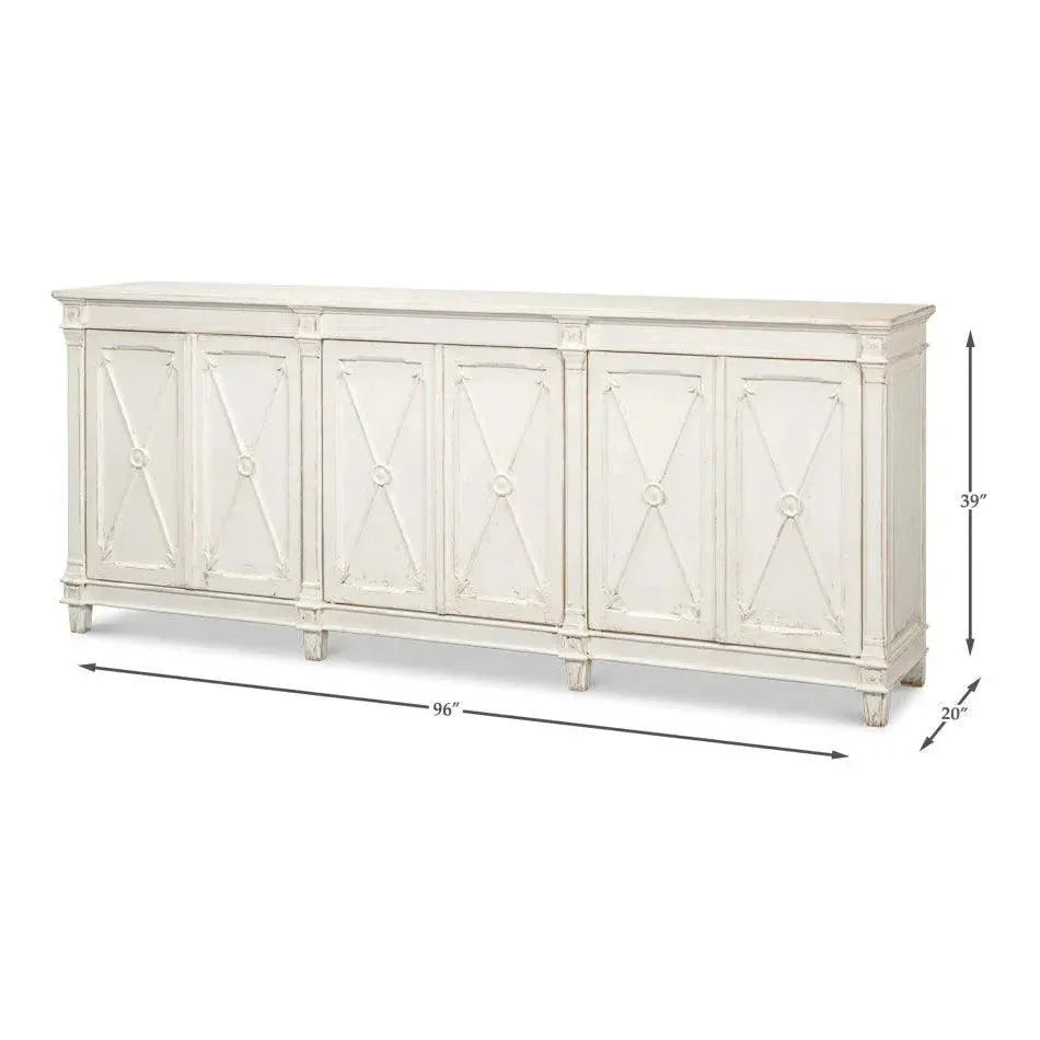Marksman Sideboard Whitewash - LOOMLAN - Sarreid - Sideboards