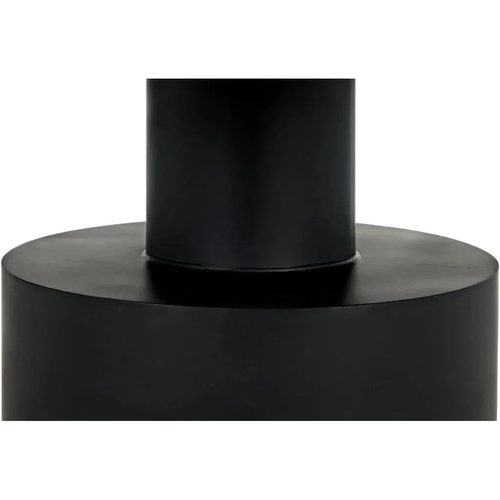 Marlow Black Steel Round Dining Table-Dining Tables-Noir-LOOMLAN