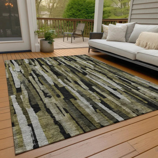 Marrah Brown Washable Indoor-Outdoor Rug-Outdoor Rugs-LOOMLAN Rugs-LOOMLAN