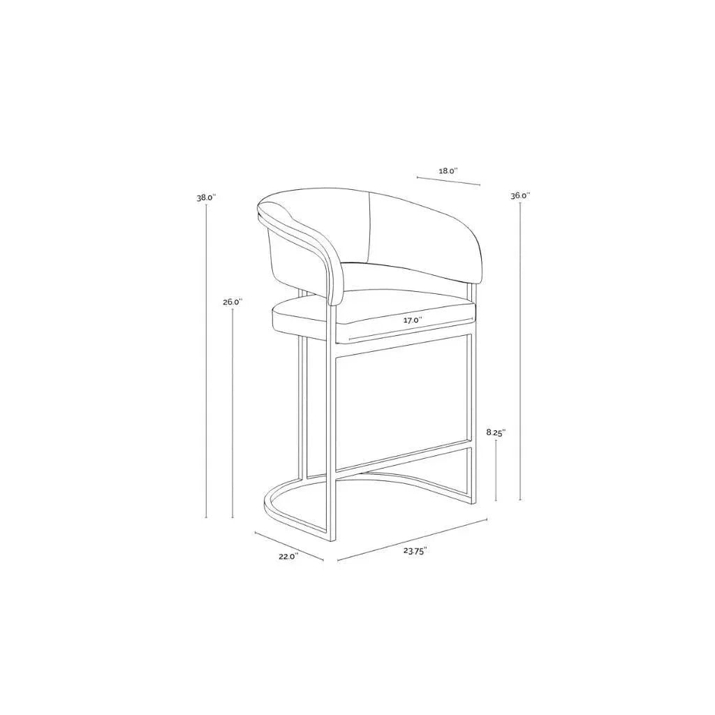 Marris Leather or Velvet Counter Stool - LOOMLAN - SUNPAN - Counter Stools