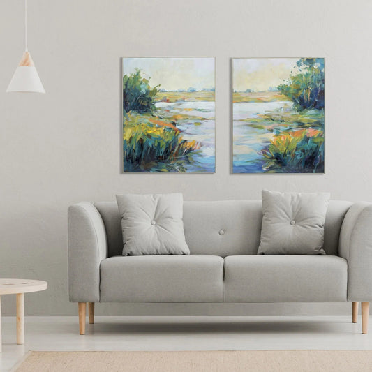 Marsh Colors Green Framed Wall Art 2PC